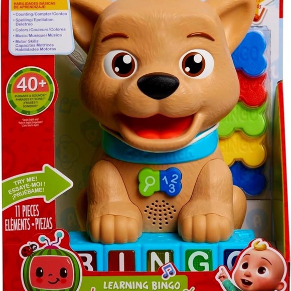 JustPlay Cocomelon Count & Learn Bingo, 11 pieces, 40+ Early Learning Toys